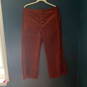 Anthropologie Cropped Ankle Wide Leg Cords